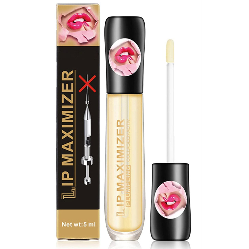 Lip Plumper with Hyaluronic Acid and Vitamin E, Hydrating Plumping Lip Gloss for Fuller Lips