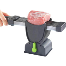 Manual Meat Slicer Stainless Steel Meat Cutter 17Blade Adjustable Thickness for Beef Pork Chicken Ham Sausage Gray