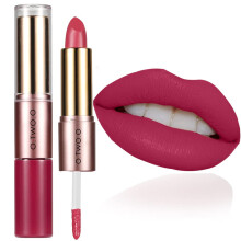 Matte Liquid Lipstick Waterproof Long Lasting Pigment Dual Ended with Lip Liner IPink