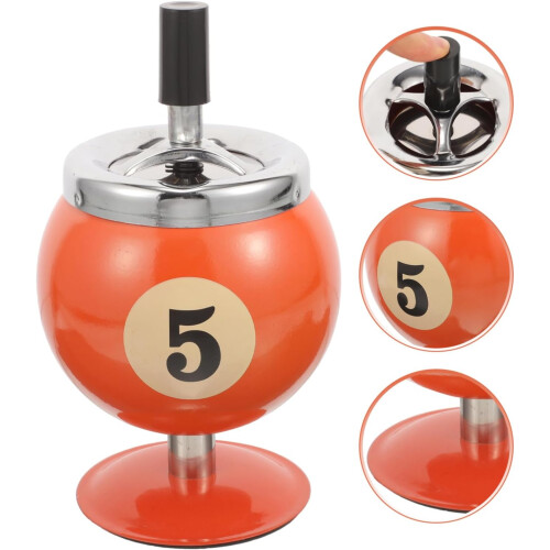 Automatic Ashtray with Extinguishing Design, Smokeless Billiards Shape for Home Office Patio Use 1
