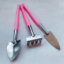 Garden Tool Set with Ergonomic Wooden Handle, 3 Piece Mini Gardening Tools for Succulent Transplanting (Blue)