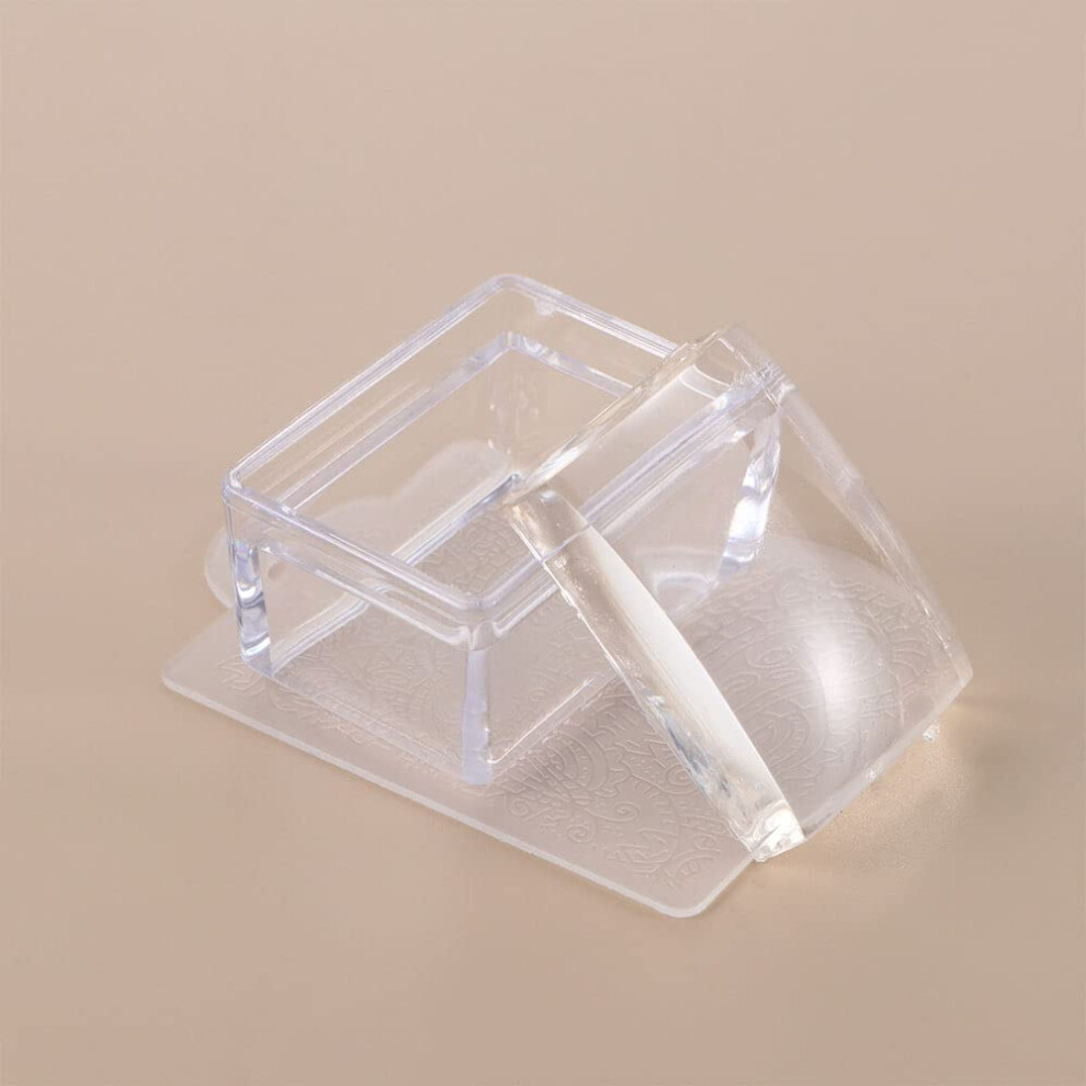 Clear Jelly Silicone Nail Art Stamper with Scraper Set for Precise DIY Nail Design Placement