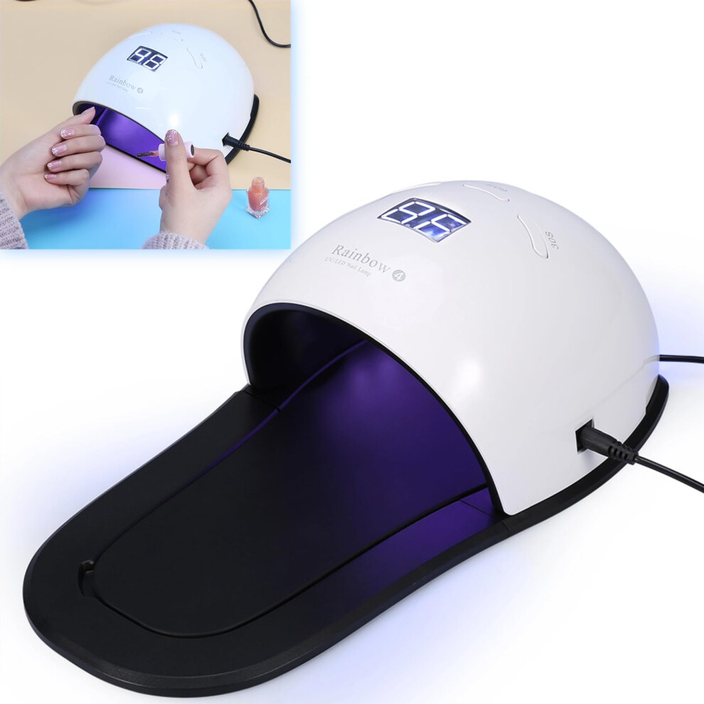 48W UV LED Nail Lamp with Smart Sensor Timer, Fast Curing Gel Nail Dryer with Detachable Tray