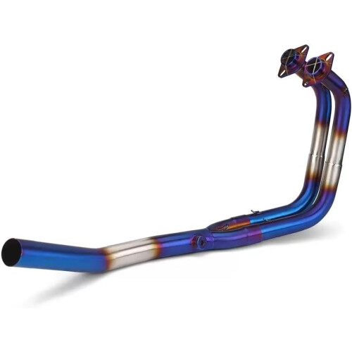 Titanium Motorcycle Exhaust Header Pipes Boosts Engine Power with HeatTreated Blue Finish 2