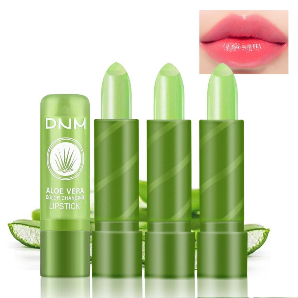 Color Changing Lipstick Set with Aloe Vera, Long Lasting Waterproof Lip Balm for Deep Hydration