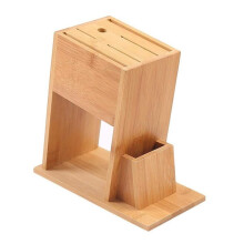 Bamboo Knife Block Organizer with Ventilated Drying Surface and NonSlip Base for Kitchen Storage