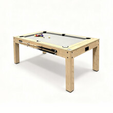 Mesa Multijuegos 7 en 1+Set Dardos LED Billar Ping Pong Air Hockey Efecto Roble