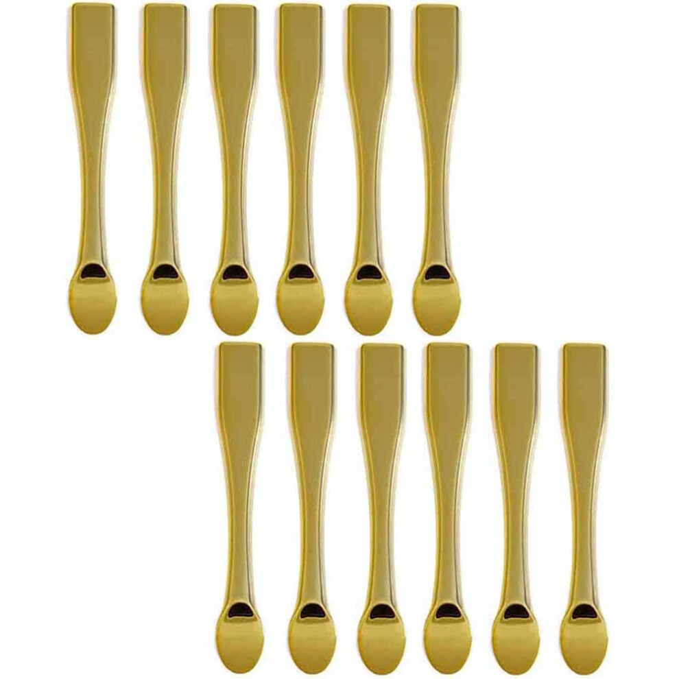 Gold/Cream 12Pcs Cosmetic Spatula Set For Hygienic Dispensing And Precise Facial Mask Application