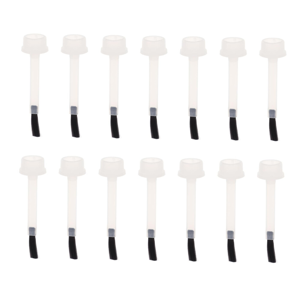 Black 20Pcs Nail Polish Brush Replacement Set With Fine Nylon Bristles For Gel Nails And Manicure