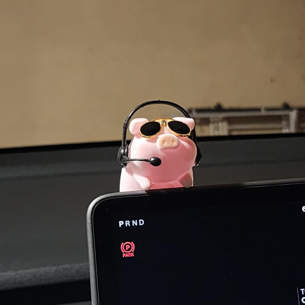 Car Rear View Mirror Charm With Cute Piggy Design, Lucky Hanging Ornament, Pig Car Decoration For Women And Men (Sunglasses) 9455672527293