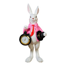 Gentleman-Kaninchen-Uhr, Statue, Hase-Figur, zarte, elegante Tiertasche