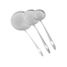 Fine Mesh Strainer Set Stainless Steel Skimmer Spoons for Cooking with Long HeatProof Handle