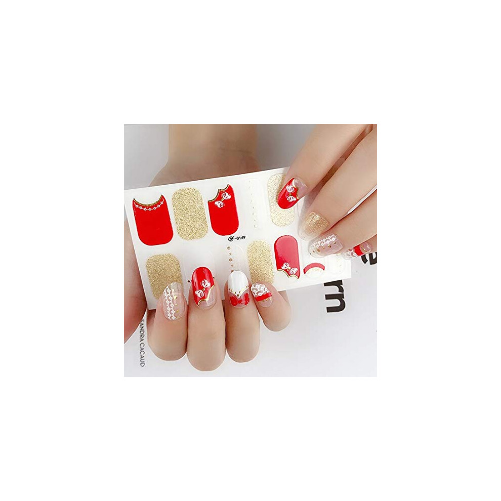 Glitter Nail Stickers Waterproof SelfAdhesive 3D Full Coverage Nail Wraps for DIY Manicure 0149