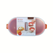 Dual Cup Non-Stick ABS Plastic Egg Poacher Microwave Safe Kitchen Gadget for Perfect Poached Eggs