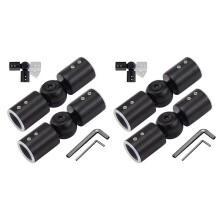 4PCS Curtain Rods Corner Connector, Adjustable Curtain Rod Corner Connector for 1 Inch Bay Window Curtain Rods(Black)
