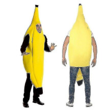 Erwachsenen-Unisex-Bananenkostüm für Halloween-Party-Festival – lustiges gelbes Obst-Kostüm
