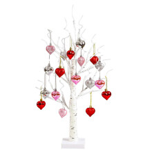65 cm weiße Birkenlampe mit Herzornamenten, USB-betriebener LED-Tischdekoration für Valentinstag, Hochzeiten, Jubiläen, Wohnkultur
