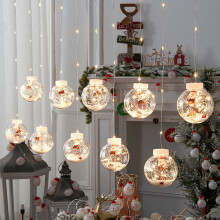 BGZLEU Christmas Wishing Ball String Lights, 9.84ft 10 Lights, 8 Modes, Waterproof for Indoor Outdoor, Window, Patio, Wedding Party Decor