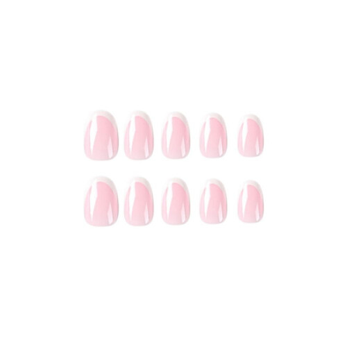 24 pcs False Nails Short Almond French 2