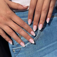 24 pcs False Nails Short Almond French