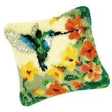 Latch Hook Cushion Kits Gift DIY work Crocheting Throw Pillow Unfinished Flower