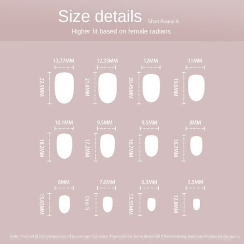 24 pcs False Nails Short Almond French 1