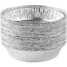 POWKOL 8 Inch Round Tin Foil Cake Pans Disposable Aluminum, Freezer & Oven Safe - For Baking, Cooking, Storage, Roasting, & Reheating, Pack of 20
