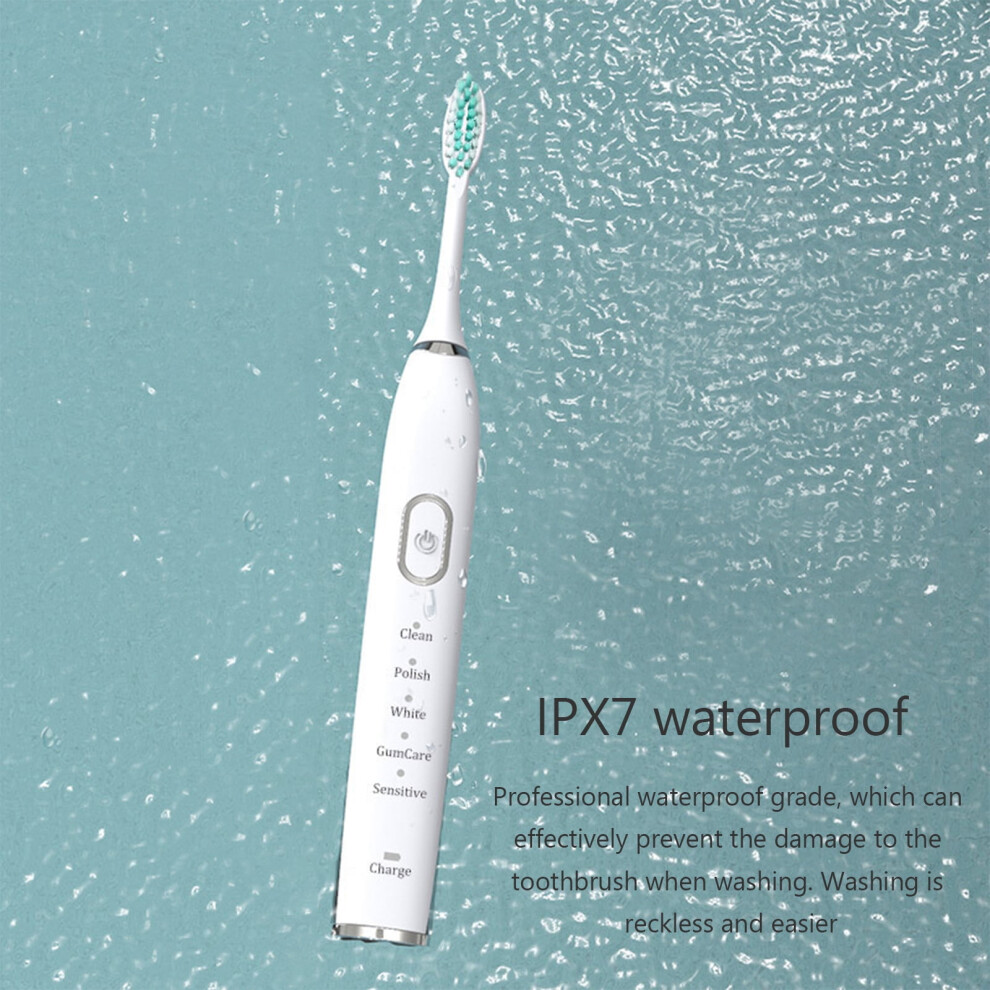 LOOPSUN Valentine's Clearance 2024! Electric Toothbrush w/ Smart Timer, 5 Modes, 3 Heads, Whitening, Rechargeable for Adults & Kids