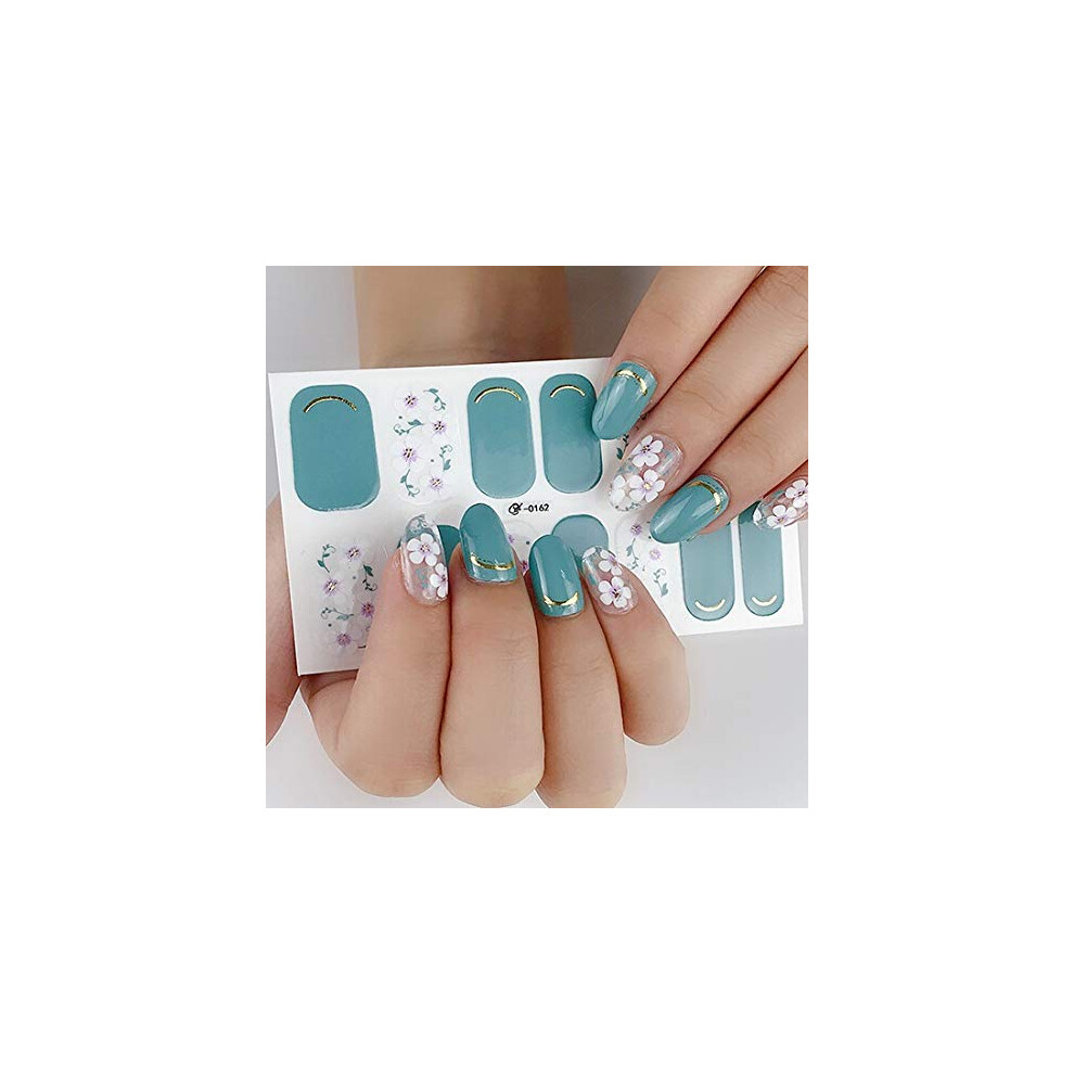 Glitter Nail Stickers Waterproof Self Adhesive Wraps Full Coverage DIY Manicure Tips 0162