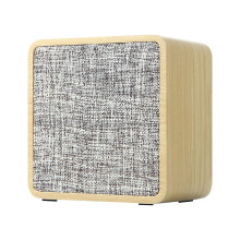 PAVEOS Wooden Cloth Mini Bluetooth Speaker, Portable Outdoor Speaker with AUX/TF, Compatible with Car Audio, Yellow