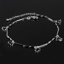 SANAG Woman Silver Plated Heart Butterfly Anklets Chain Ankle Bracelet Foot Jewelry Beachwear