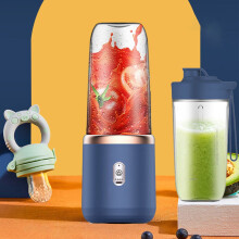 Portable Rechargeable 400ml Juicer Cup, Multifunctional Small Juicer for Home/Student Use, Compatible with USB Charging