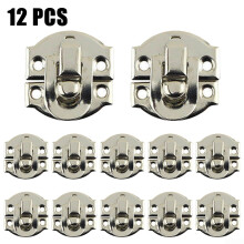 Aceovo 5/12set Jewelry Box Hasp Clasp Suitcase Wood Chest Cabinet Decorative Lock Latch Silver 12pcs