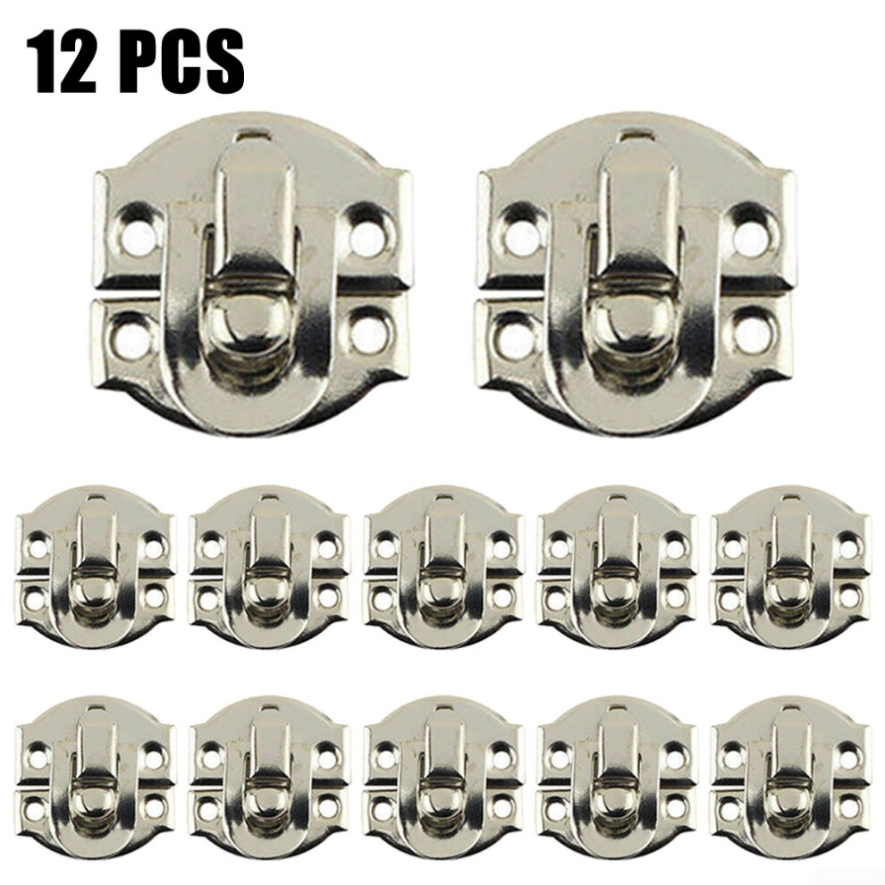 Aceovo 5/12Set Jewelry Box Hasp Clasp Suitcase Wood Chest Cabinet Decorative Lock Latch Silver 12Pcs 9027700898707