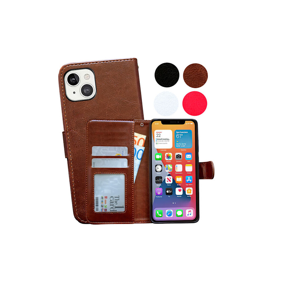Compatible With Iphone 13 Mini - Leather Case / Protection Black 9422877749225
