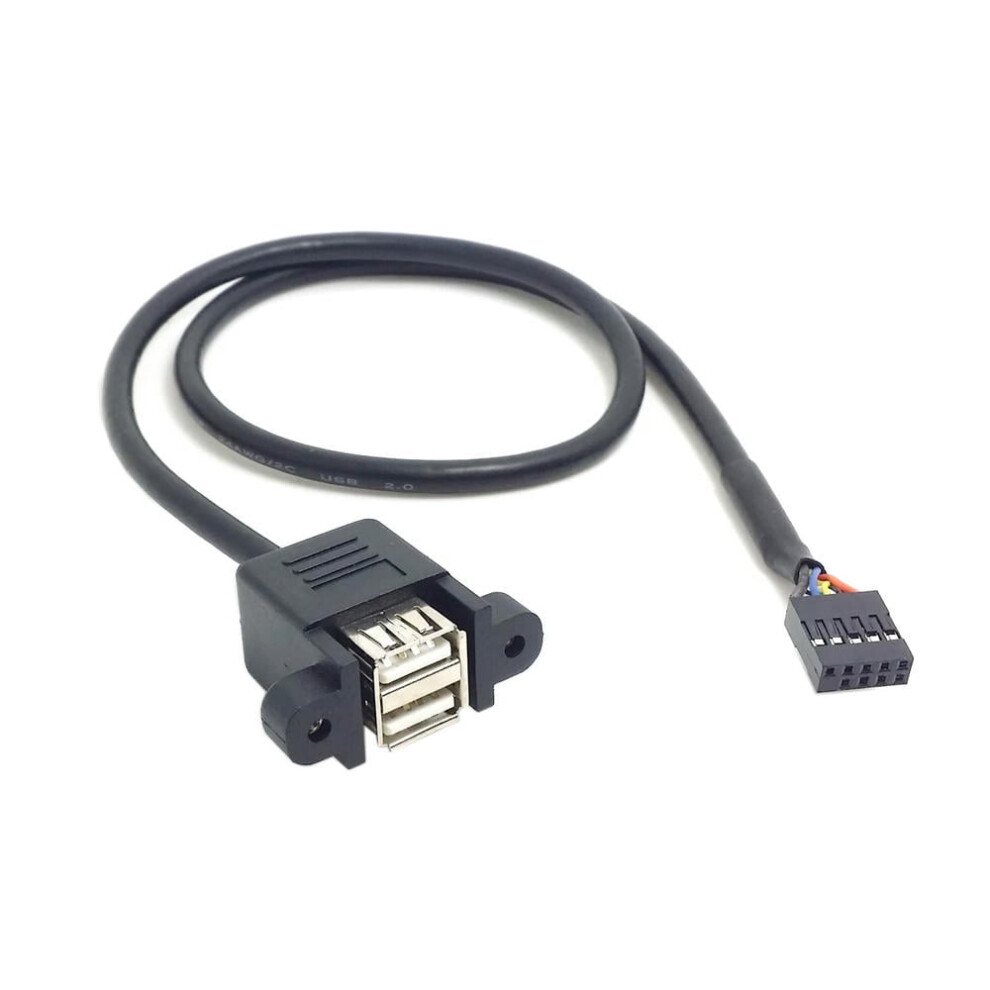 For Usb 2.0 9 Pin Motherboard Female Cable Usb For Adapter 50Cm Dual Usb 2.0 A Type Female To Motherboard 9 Pin Header Cable 9422877753185