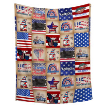 4th of July Patriotic Blanket, American Flag Star Stripes Throw, Soft Warm Cozy Red White Blue, 39.3" x 27.5"