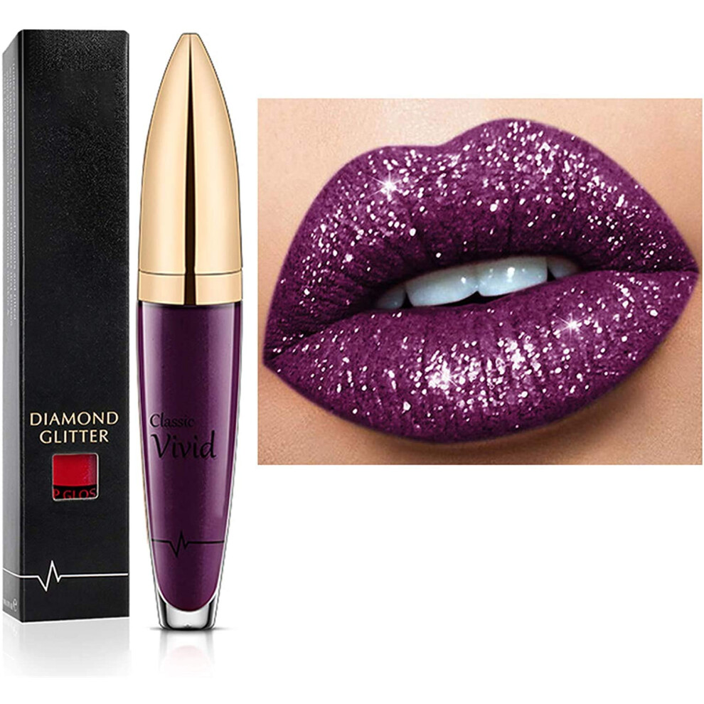 Metallic Liquid Lipstick 18 Colors Diamond Shine Long Lasting Waterproof Non Sticky Lip Gloss 09