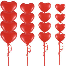 Eease 36 Red Heart Cupcake Toppers 3D Balloon Cake Decors (4 Sizes)
