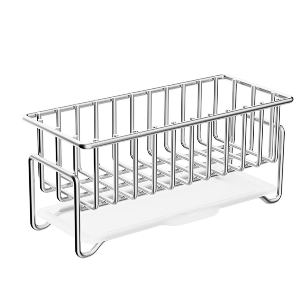 Sponge Caddy For Kitchen Sink, Movable Organizer With Hook, Stainless Steel Hanging Sponge Holder For Dish Sponge, Brush & Stopper, Compatible With 9422877251339