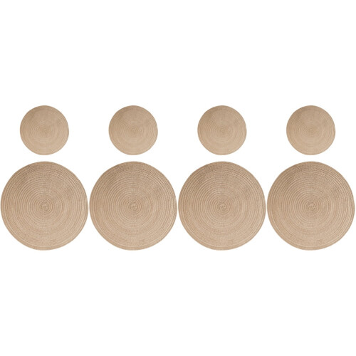 8pcs Dining Table Round Placemat Practical Tableware Mat Nordic Style Woven Cushion for Kitchen Ware