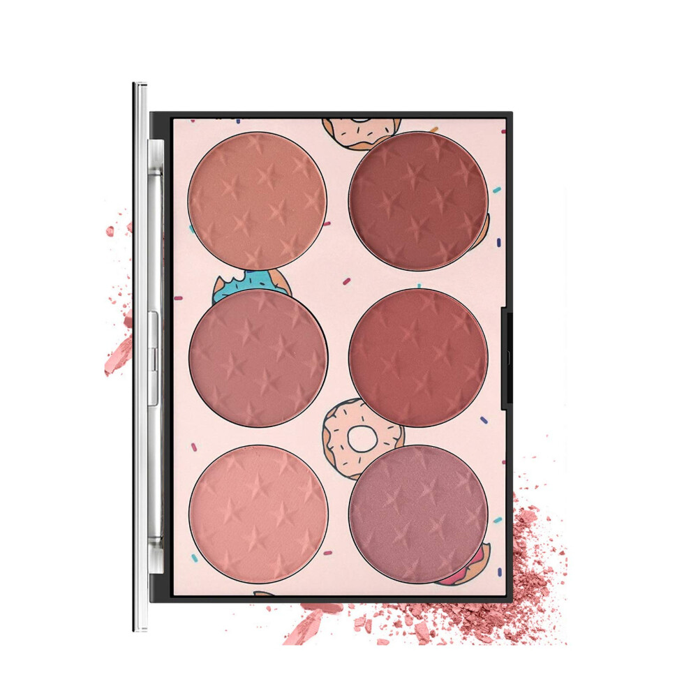 Blush Palette 6 Color Contour and Highlight Kit with Buildable 3D Cheek Glow and Seamless Blend