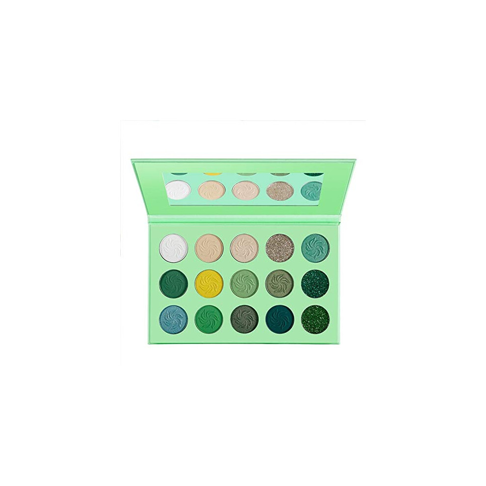 15 Color Eyeshadow Palette Waterproof LongLasting Matte Metallic Glitter Avocado Green