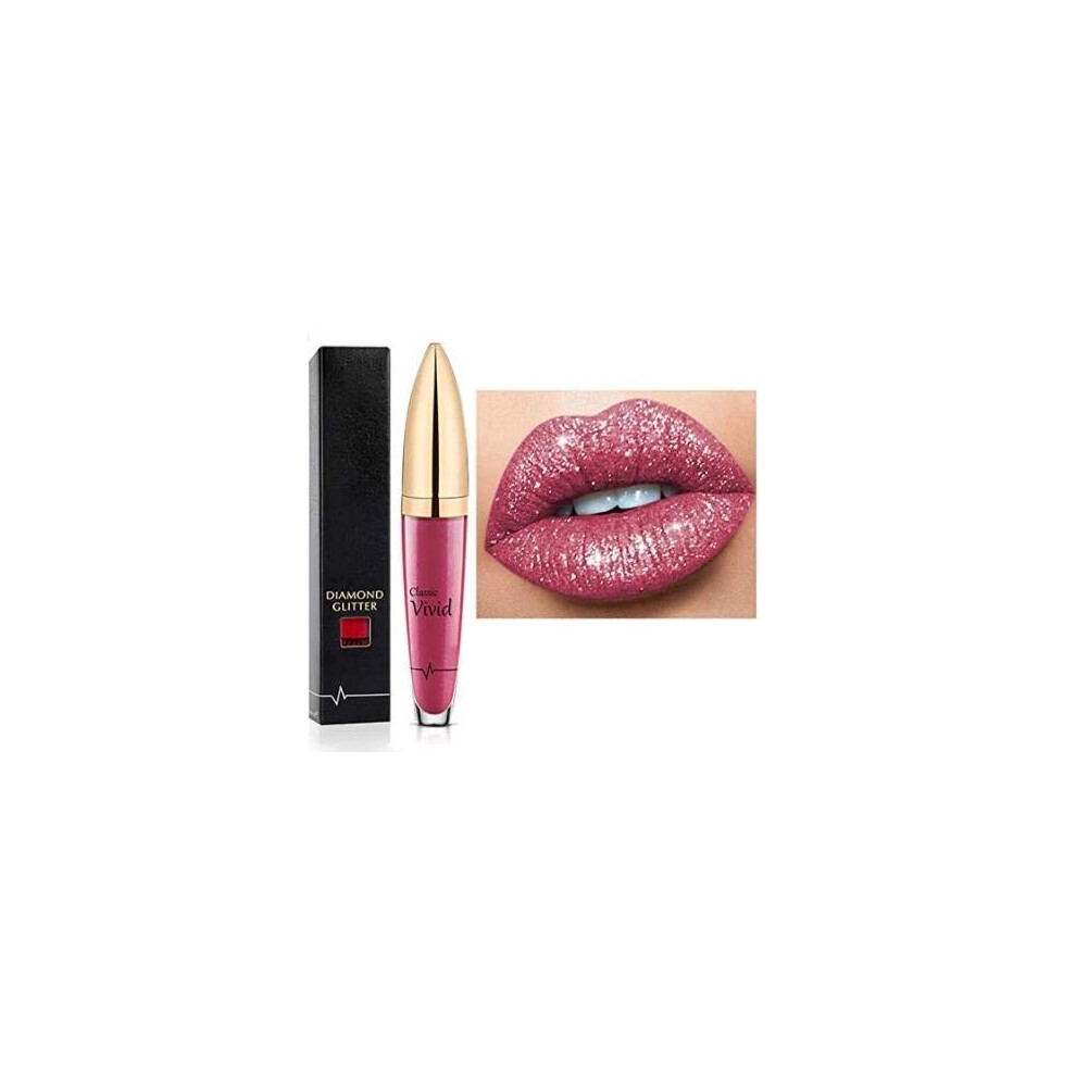Glitter Liquid Lipstick Waterproof Long Lasting Shimmer Metallic Sparkle Lip Gloss for Women