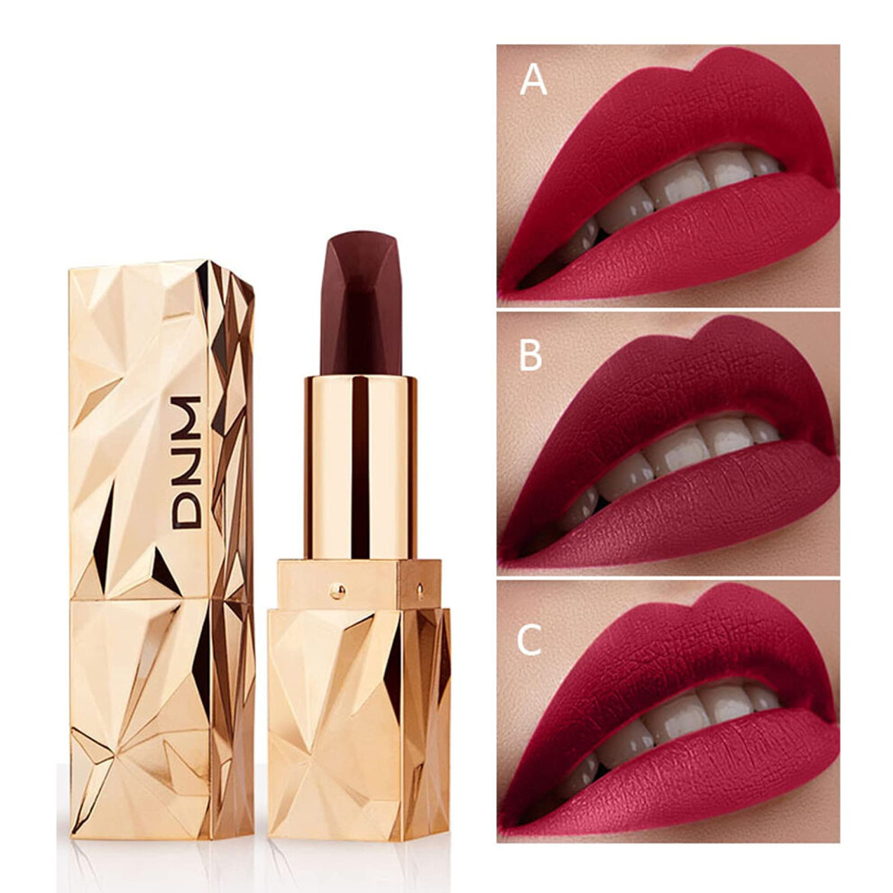 Three Color Matte Lipstick Long Lasting Waterproof Velvet Finish Moisturizing Smooth Color 02