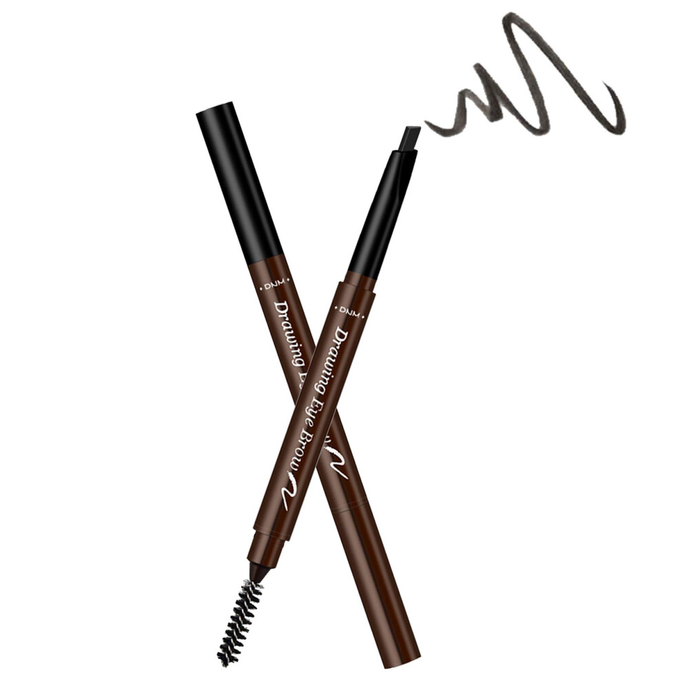 Black Waterproof Eyebrow Pencil With Brush, Smudge Proof Antisweat, Long Lasting 3D Natural Brows