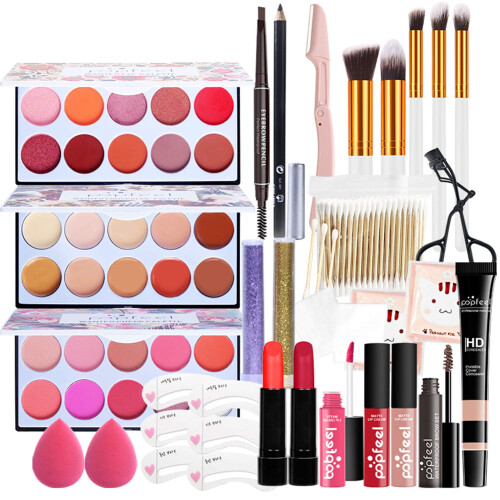 Makeup Kit 25pcs Complete Face Set with Eyeshadow Blush Lipstick, Beginner Travel Friendly 1