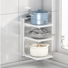 3 Tier Heavy Duty Pot and Pan Organizer with Adjustable Dividers, Wall Mounted Cookware Storage Rack, White