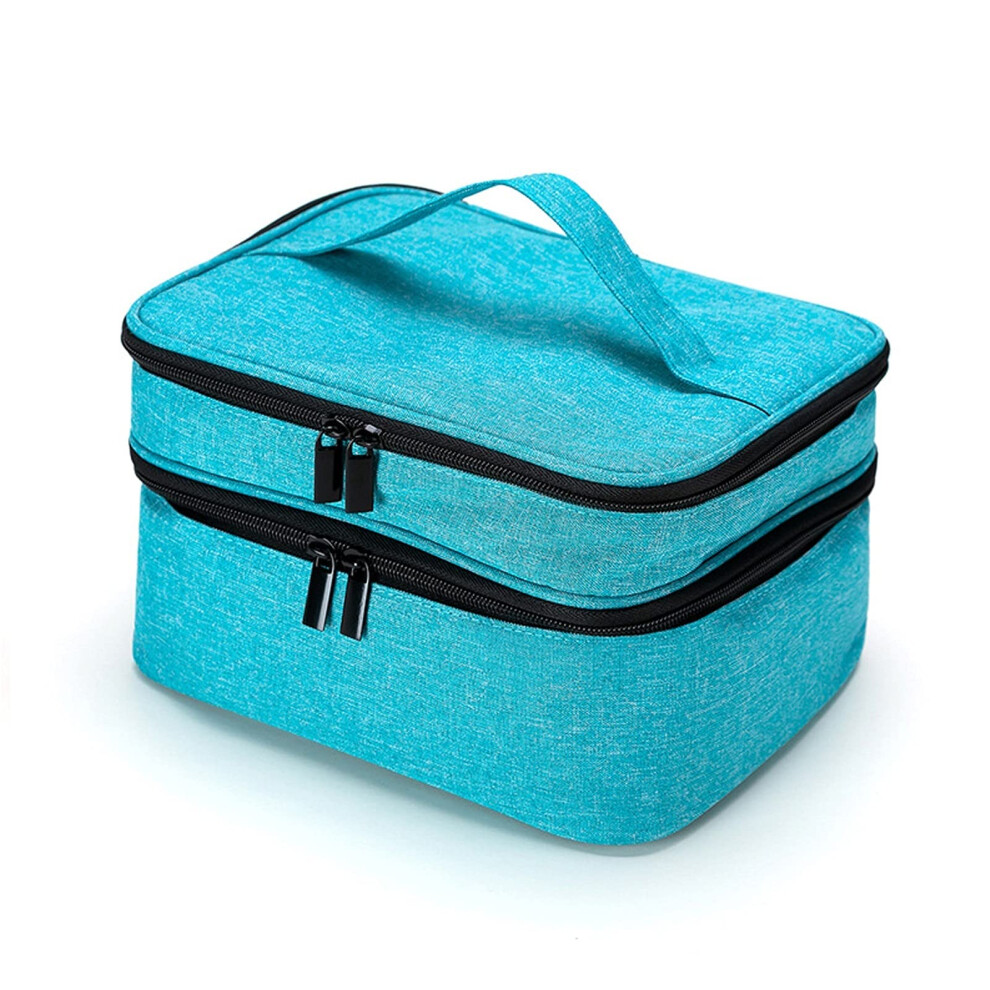 Large Capacity Nail Polish Organizer Bag with Double Layer and Padded 60Bottle Storage