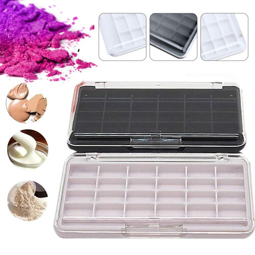 Empty Makeup Palette with 24 Grids DIY Refillable Organizer for Lipstick Eyeshadow Black 1